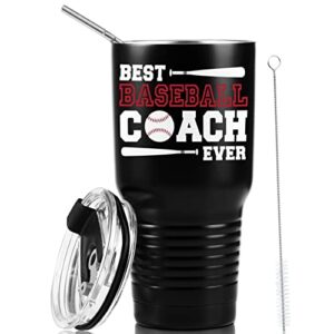 onebttl baseball coach gifts, funny gift idea for appreciation, christmas, birthday, 30oz stainless steel insulated travel mug - best baseball coach ever