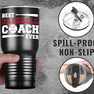 Onebttl Baseball Coach Gifts, Funny Gift Idea for Appreciation, Christmas, Birthday, 30oz Stainless Steel Insulated Travel Mug - Best Baseball Coach Ever