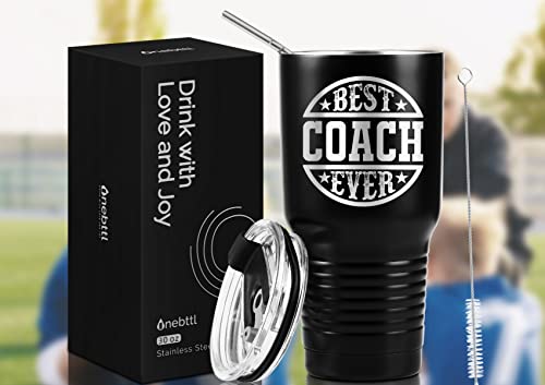 Onebttl Coach Gifts, Funny Gift Idea for Appreciation, Christmas, Birthday, 30oz Stainless Steel Insulated Travel Mug - Best Coach Ever