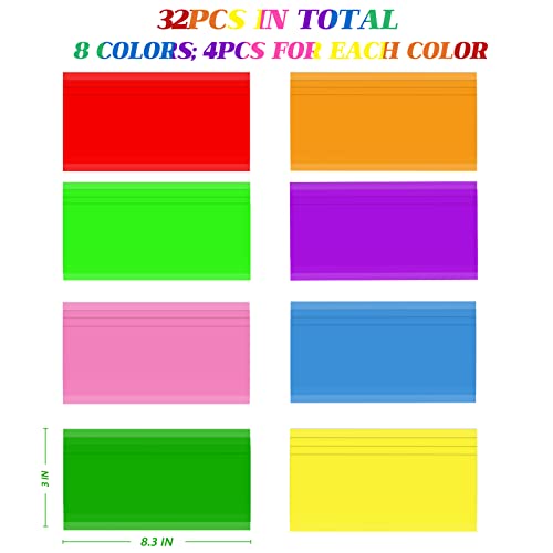 32 Pieces Colored Overlays for Dyslexia, Guided Reading Highlight Strips, Colored Overlay Reading Tracking Rulers for Dyslexia Irlens, ADHD and Visual Stress