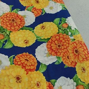 pumcraft sewing fabric 100% cotton fabric yellow orange white chrysanthemum flower printed sewing cloth dress clothing textile tissue - 50cm - 105cm fabric patchwork craft
