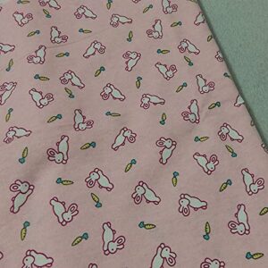 pumcraft sewing fabric 100% cotton flannel soft pink rabbit printed flannel fabric patchwork cloth children dress home decor - 50cm - 105cm fabric patchwork craft