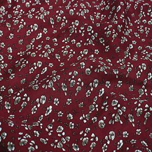 PUMCRAFT Sewing Fabric 100% Plain Cotton Poplin Wine Red Navy Blue Flower Printed Cotton Poplin Fabric 50x145cm Floral Fabric Patchwork - 50cm - 145cm Fabric Patchwork Craft