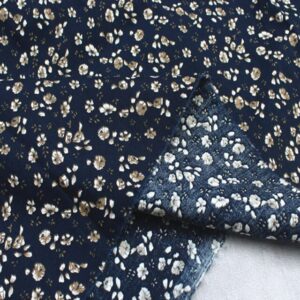 PUMCRAFT Sewing Fabric 100% Plain Cotton Poplin Wine Red Navy Blue Flower Printed Cotton Poplin Fabric 50x145cm Floral Fabric Patchwork - 50cm - 145cm Fabric Patchwork Craft