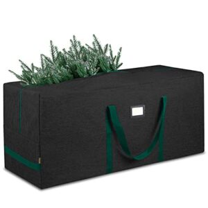 baleine 9 ft christmas tree storage bag, heavy duty 900d oxford fabric with reinforced handles and dual zippers wide opening, extra large storage container for trees and decorations (black)