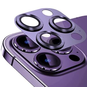 tamoria metal camera lens protector compatible for iphone 14 pro max tempered glass camera cover support lidar scanner, anti-explosion for iphone 14 pro 6.1"/ iphone 14 pro max purple