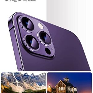 Tamoria Metal Camera Lens Protector Compatible for iPhone 14 Pro Max Tempered Glass Camera Cover Support LIDAR Scanner, Anti-Explosion for iPhone 14 Pro 6.1"/ iPhone 14 Pro Max Purple