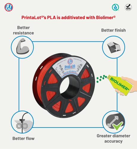 PRINTALOT PLA 3D Printer Filament, Dimensional Accuracy +/- 0.03 mm, 1 kg Spool, 1.75 mm Cobalt