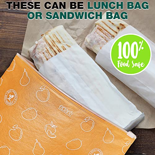 Eparé Reusable Produce Bags for Grocery Washable - Set of 10 Bulk Vegetable Bags For Refrigerator - Grocery Store Produce Bags - Green Crisper Bag for Fruit & Other Veggie Products