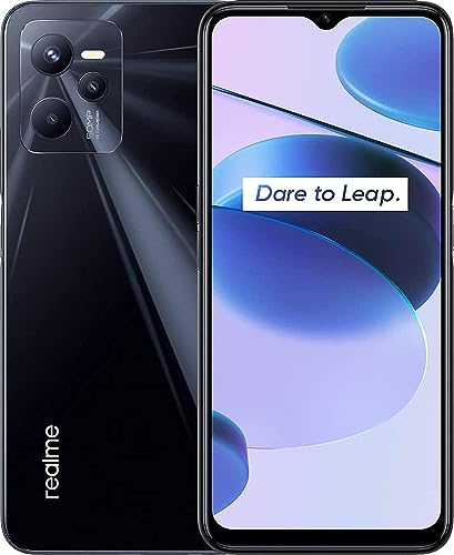 Realme C35 128GB 4GB RAM Factory Unlocked (GSM Only | No CDMA - not Compatible with Verizon/Sprint) | Bundle w/Fast Car Charger - Glowing Black