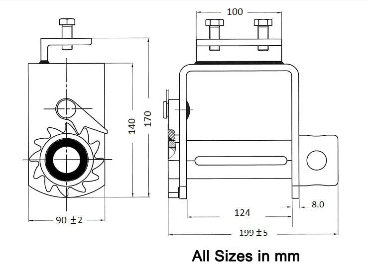 Mytee Products (4 Pack) Bolt on Winch Flatbed Trailer Truck Winches