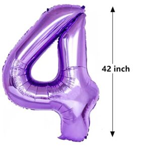 EMAAN Purple Number 40 Balloons, Birthday Mylar Foil Helium Digital Balloon, 42 Inch