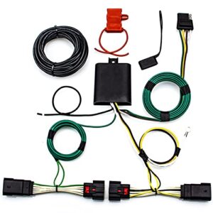 lequduo 12v 56407 4-pin trailer towing wiring harness 118786 17275.04 with upgraded circuit protected hd modulite, compatible with jeep wrangler jl 2018-2022 and jeep gladiator 2020-2022