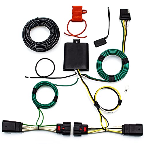 LEQUDUO 12V 56407 4-Pin Trailer Towing Wiring Harness 118786 17275.04 with Upgraded Circuit Protected HD ModuLite, Compatible with Jeep Wrangler Jl 2018-2022 and Jeep Gladiator 2020-2022