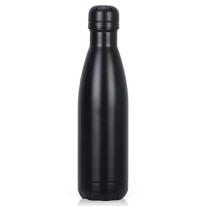 fyy insulated water bottle, 17oz/500ml vacuum stainless steel water bottles, sports water bottles keep cold for 24 hours and hot for 12 hours, bpa free leak proof reusable water bottle black