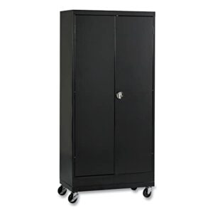 alera cm6624bk assembled mobile storage cabinet, with adjustable shelves 36w x 24d x 66h, black