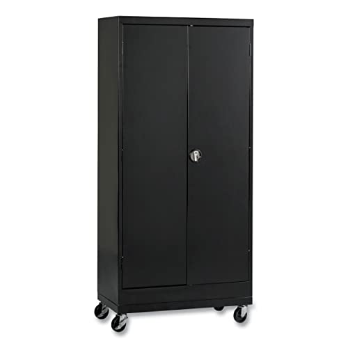 Alera CM6624BK Assembled Mobile Storage Cabinet, With Adjustable Shelves 36w X 24d X 66h, Black