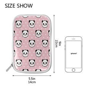 Pencil Case Panda Face Pen Case Pencil Bag Pouch Zipper Organizer Stationery Holder Storage Big Makeup Bag for Kids Teen Office College