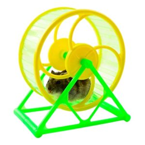 hamster running wheel small pet fitness silent spinner sports toy with stand random color