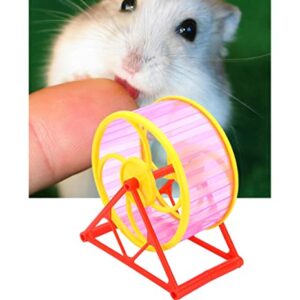 Hamster Running Wheel Small Pet Fitness Silent Spinner Sports Toy with Stand Random Color