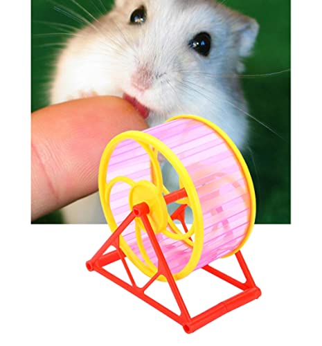 Hamster Running Wheel Small Pet Fitness Silent Spinner Sports Toy with Stand Random Color