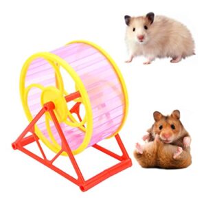 Hamster Running Wheel Small Pet Fitness Silent Spinner Sports Toy with Stand Random Color