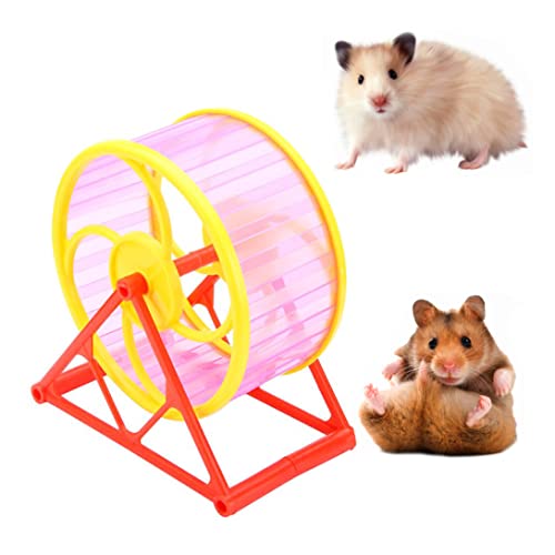 Hamster Running Wheel Small Pet Fitness Silent Spinner Sports Toy with Stand Random Color