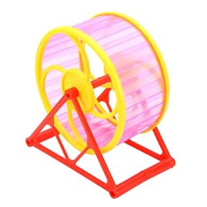 Hamster Running Wheel Small Pet Fitness Silent Spinner Sports Toy with Stand Random Color