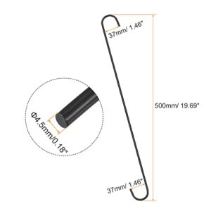 uxcell S Hanging Hooks, 20inch/500mm Extra Long Steel Hanger, Indoor Outdoor Uses for Garden, Bathroom, Closet, Workshop, Kitchen, Black, 4Pcs