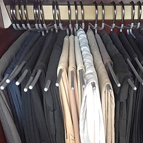 Household Hanger Non-Slip Stainless Steel Trousers Hanger Hanging Trousers Storage Hanger and Save Space to Hang Scarf Underwear Small Objects Hanger