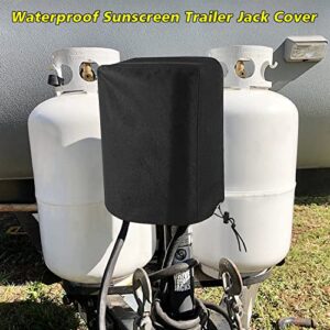 Electric Tongue Jack Cover, 600D Waterproof Universal Trailer RV Electric Tongue Jack Protective Head Cover [Size 14″H x 5″W x 10″D]