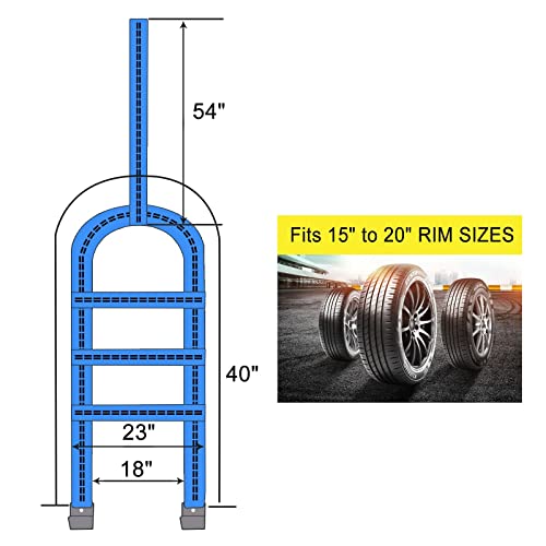 Set of 2 Tow Dolly Straps with Flat Hook, Blue Adjustable Tow Dolly Straps, Fits Most 16-20" Tires Webbing Ratchet Straps