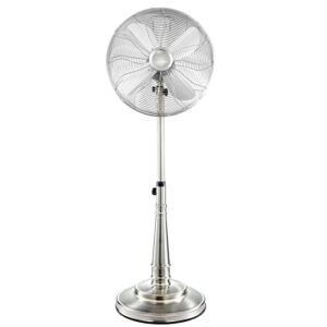 tinamros 16'' metal pedestal fan quiet, standing fan, high velocity 3-speed and adjustable height for bedroom, living room, shop, home, office & college dorm (brushed nickel)