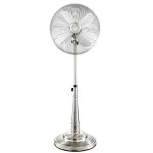 TinaMros 16'' Metal Pedestal Fan quiet, Standing Fan, High Velocity 3-Speed and Adjustable Height for Bedroom, Living Room, shop, Home, Office & College Dorm (Brushed Nickel)