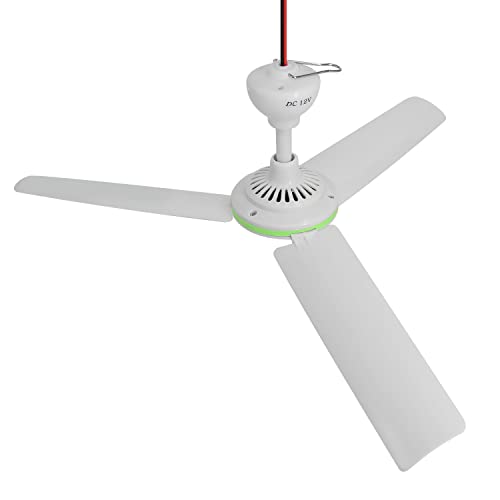 EXDOLL Portable Ceiling Fan 12V DC Mini Hanging Fan 19.7” Silent Camping Tent Hanging Fan Mute Energy-Saving Fans Bedroom Breeze Gazebo Fan Battery Powered