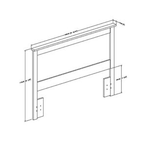Pemberly Row Modern Wood Headboard/Flat Panel/Queen Size/Black