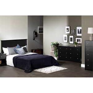 Pemberly Row Modern Wood Headboard/Flat Panel/Queen Size/Black