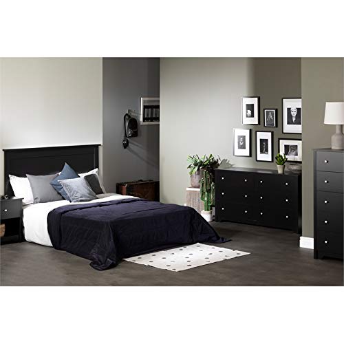 Pemberly Row Modern Wood Headboard/Flat Panel/Queen Size/Black