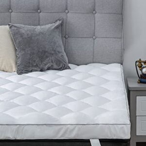 full mattress topper, comfort cooling 3d snow down alternative, soft fluffy top for back pain, thick mattress pad with adjustable straps