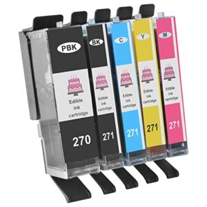 youtook compatible for pgi-270 cli-271 pgi-270xl cli-271xl ink cartridges, c a k e maker c a k e printer work with pixma mg5720 mg5721 mg5722 mg6820 mg6821 mg6822 mg7720 (5-pack included)