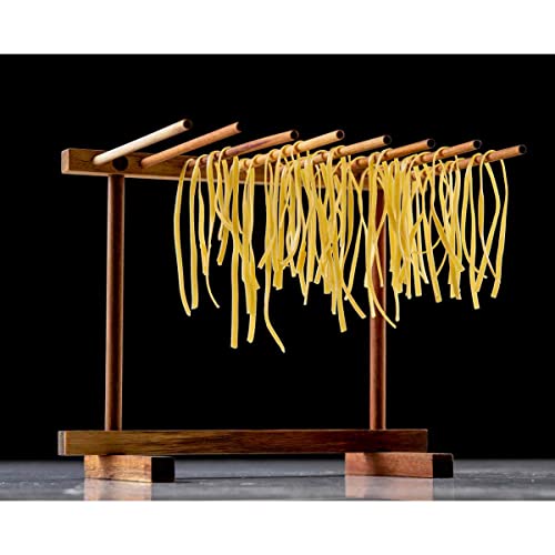 Tablecraft 11086 Pasta Drying Rack, 14.25-inch Height, Acacia Wood, Natural