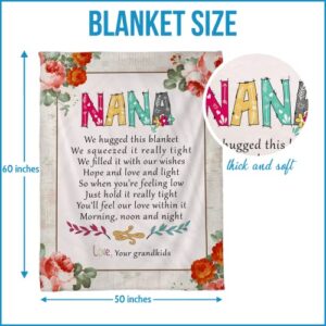 Fastpeace Nana Gifts, Nana Blankets for Nana Grandma Mom Grandmother, Birthday Gifts for Nana from Granddaughter Grandson Grandchildren - Nana Blanket Presents Throw 50x60