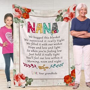 Fastpeace Nana Gifts, Nana Blankets for Nana Grandma Mom Grandmother, Birthday Gifts for Nana from Granddaughter Grandson Grandchildren - Nana Blanket Presents Throw 50x60