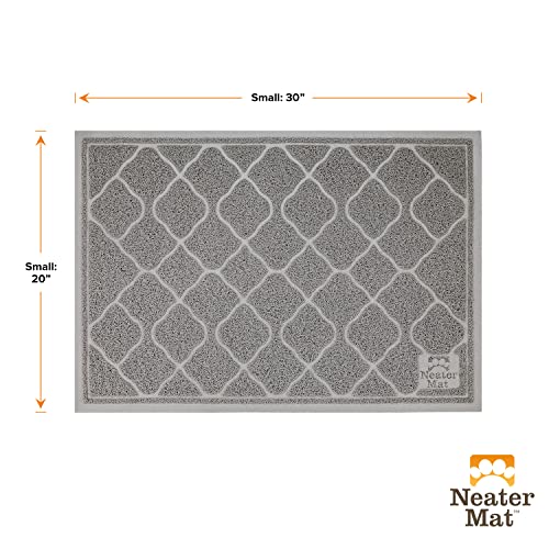 Neater Pets Neater Mat Litter Trapping Mat, Thick & Durable Material Catches Mess from Kitty Litter Box to Protect Floors, Soft on Cats Paws, Anti-Skid Backing, Easy to Clean, Grey, 20" x 30"