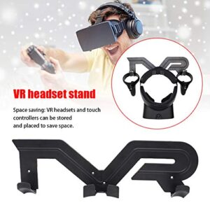 VR Headset Stand, Wall Mount VR Headset Storage Holder Universal VR Headset Touch Controller Display Bracket for Ocul-us Quest VR/Ocul-us Rift S/Viv e/Playstatio-n VR(Black)