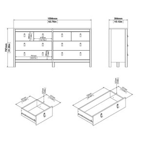 Tvilum 8 Drawer Double Dresser, White