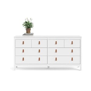 Tvilum 8 Drawer Double Dresser, White