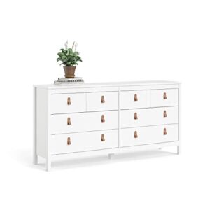 Tvilum 8 Drawer Double Dresser, White