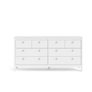 Tvilum 8 Drawer Double Dresser, White