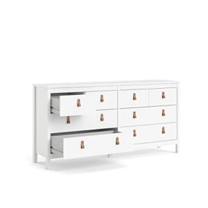 Tvilum 8 Drawer Double Dresser, White